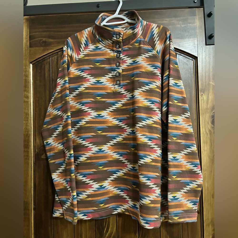 Ariat Women’s 1/4 Button Pullover Multicolor Patterned Shirt